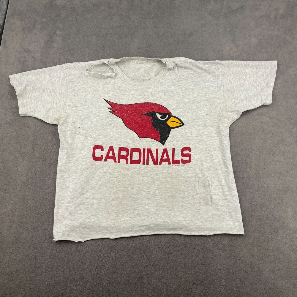 VTG 1993 Arizona Cardinals T Shirt Sz‎ XL Heather Gray Football NFL Distressed